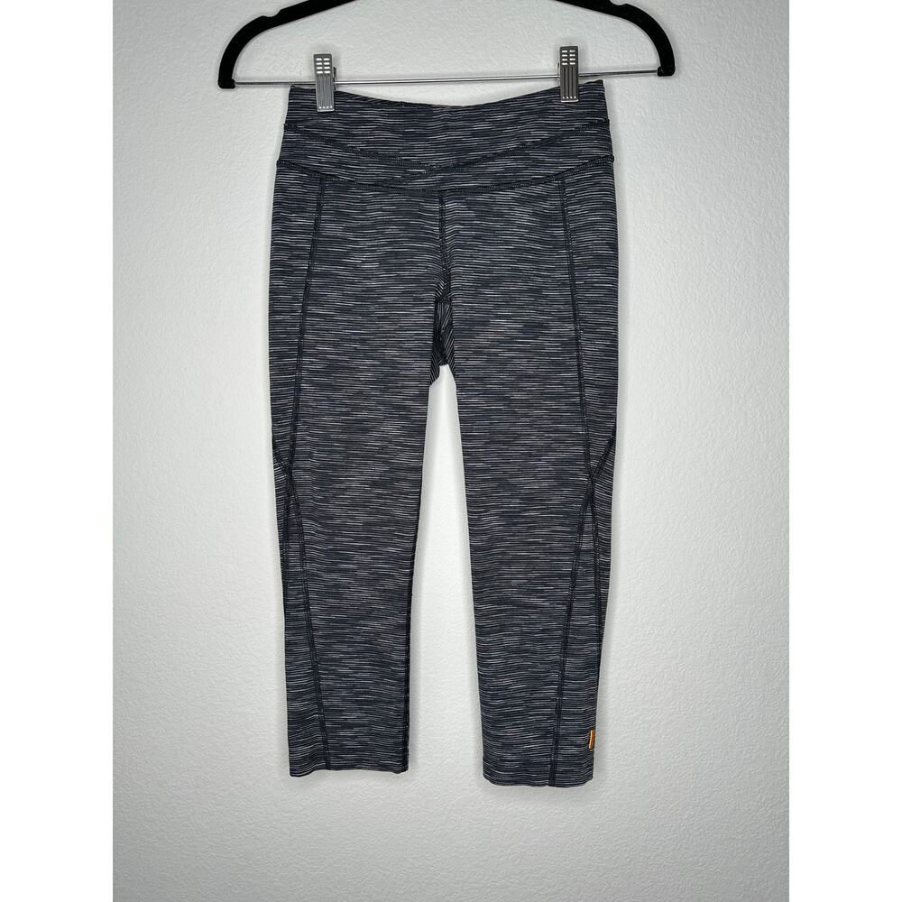 LUCY ACTIVEWEAR Womens Capri Workout Leggings in Grey Spacedye Print Size XS